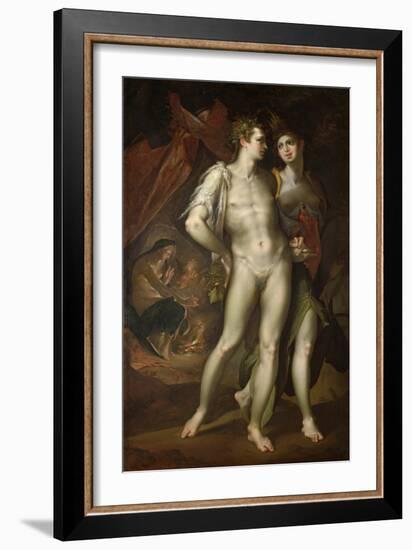 Bacchus and Ceres Leaving Venus, about 1590-Bartholomaeus Spranger-Framed Giclee Print