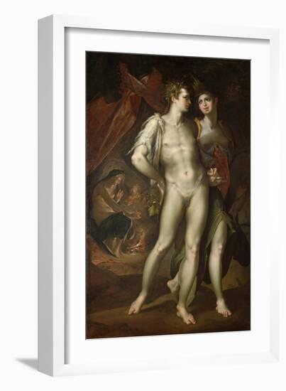 Bacchus and Ceres Leaving Venus, about 1590-Bartholomaeus Spranger-Framed Giclee Print