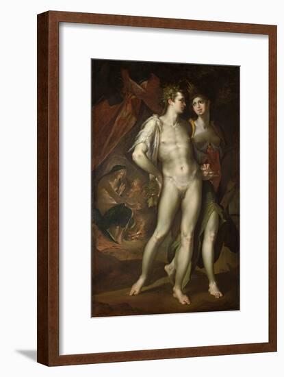 Bacchus and Ceres Leaving Venus, about 1590-Bartholomaeus Spranger-Framed Giclee Print