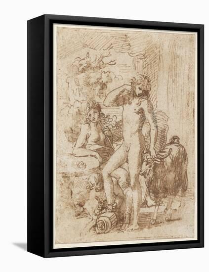 Bacchus and Erigone-Nicolas Poussin-Framed Premier Image Canvas