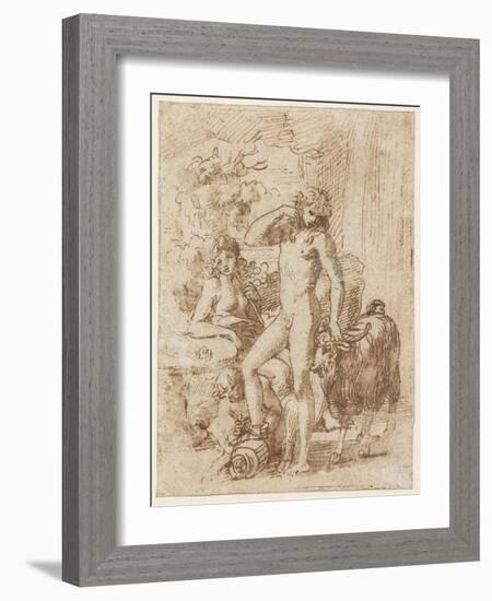 Bacchus and Erigone-Nicolas Poussin-Framed Giclee Print