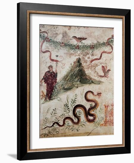 Bacchus and the Vesuvius, 79, 1st Century, Mural (Fresco)-null-Framed Giclee Print