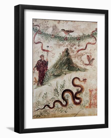 Bacchus and the Vesuvius, 79, 1st Century, Mural (Fresco)-null-Framed Giclee Print