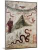 Bacchus and the Vesuvius, 79, 1st Century, Mural (Fresco)-null-Mounted Giclee Print