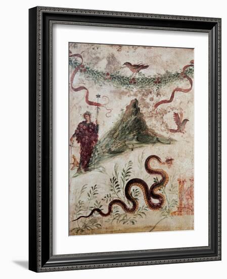 Bacchus and the Vesuvius, 79, 1st Century, Mural (Fresco)-null-Framed Giclee Print