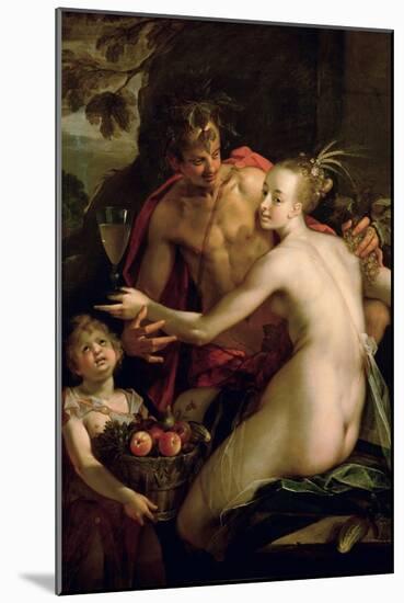 Bacchus, Ceres and Amor, Ca. 1600-Hans von Aachen-Mounted Giclee Print