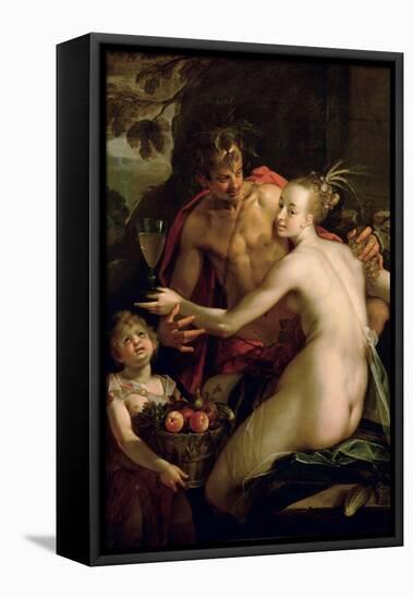 Bacchus, Ceres and Amor, Ca. 1600-Hans von Aachen-Framed Premier Image Canvas