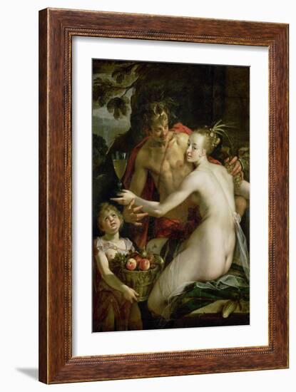 Bacchus, Ceres and Amor-Hans von Aachen-Framed Giclee Print