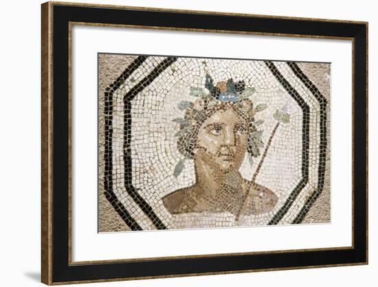 Bacchus, Detail from a Mosaic, Lyon, Rhone-Alpes, France-null-Framed Giclee Print