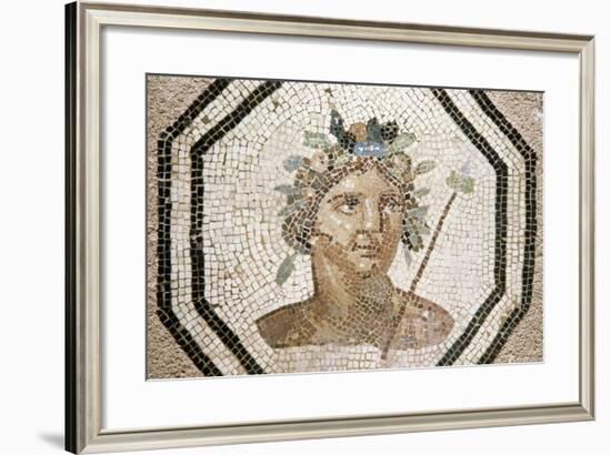 Bacchus, Detail from a Mosaic, Lyon, Rhone-Alpes, France-null-Framed Giclee Print