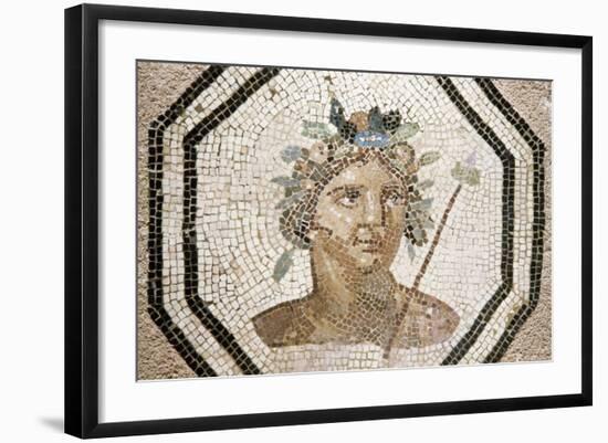 Bacchus, Detail from a Mosaic, Lyon, Rhone-Alpes, France-null-Framed Giclee Print