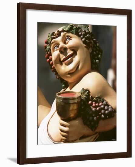 Bacchus, Roman God of Wine, Painted Wooden Figure-Joerg Lehmann-Framed Photographic Print