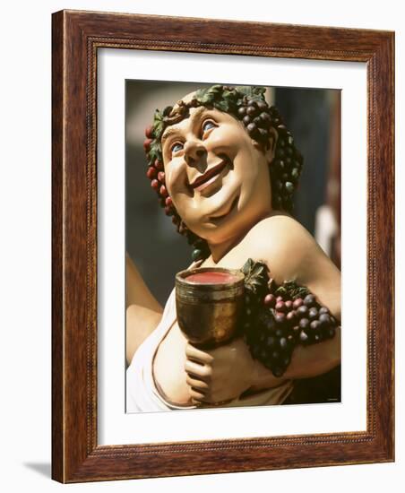 Bacchus, Roman God of Wine, Painted Wooden Figure-Joerg Lehmann-Framed Photographic Print