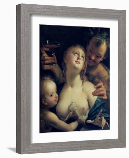 Bacchus, Venus and Cupid-Johann or Hans von Aachen-Framed Giclee Print