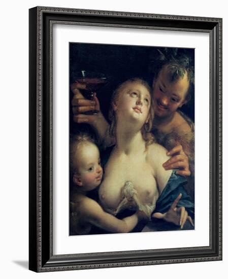 Bacchus, Venus and Cupid-Johann or Hans von Aachen-Framed Giclee Print