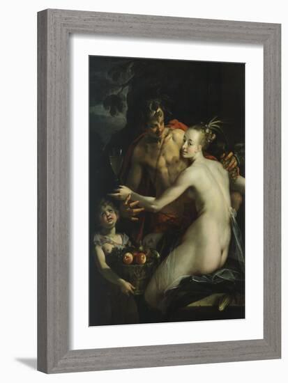 Bacchus, Venus and Cupid-Hans von Aachen-Framed Giclee Print