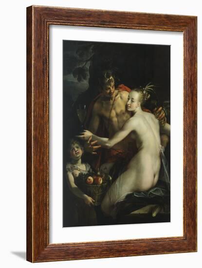 Bacchus, Venus and Cupid-Hans von Aachen-Framed Giclee Print