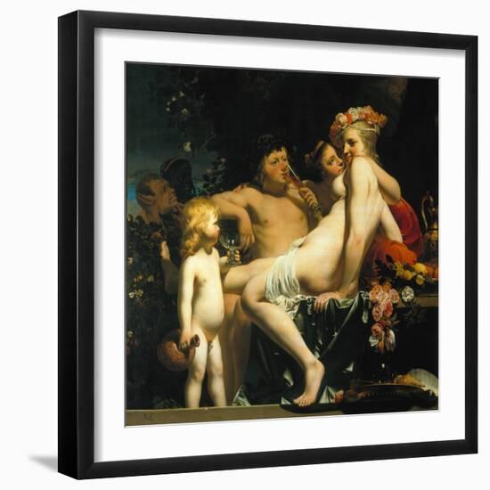 Bacchus with Two Nymphs and Amor-Camille Pissarro-Framed Giclee Print