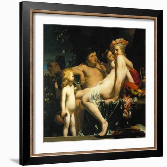 Bacchus with Two Nymphs and Amor-Camille Pissarro-Framed Giclee Print