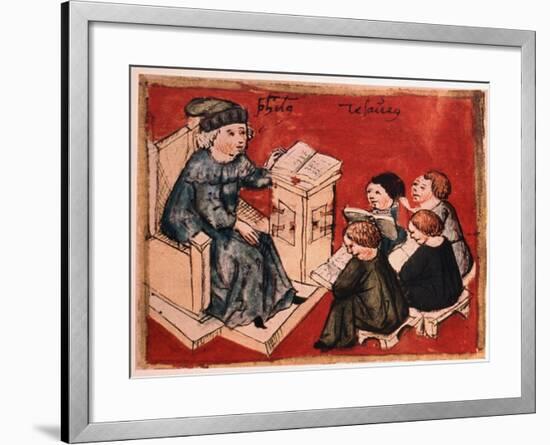 Bachelor Teaching His Pupils, C 15th-null-Framed Giclee Print