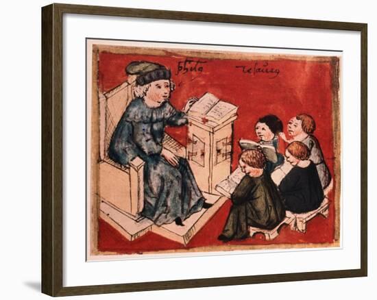 Bachelor Teaching His Pupils, C 15th-null-Framed Giclee Print