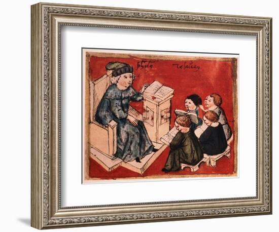 Bachelor Teaching His Pupils, C 15th-null-Framed Giclee Print