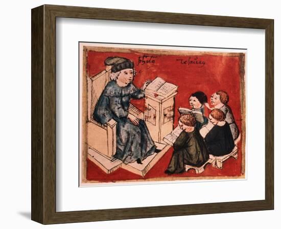 Bachelor Teaching His Pupils, C 15th-null-Framed Giclee Print