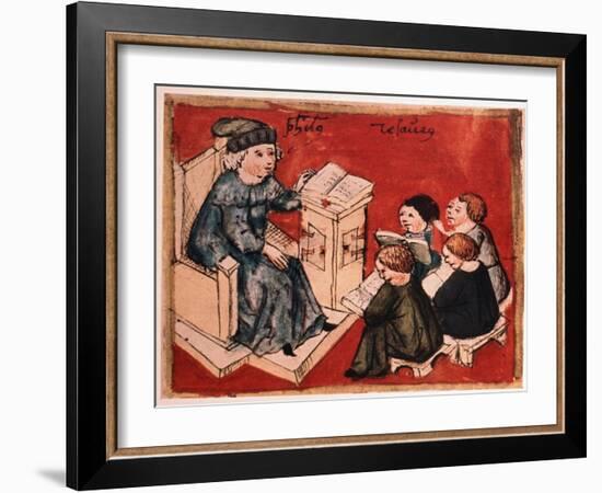 Bachelor Teaching His Pupils, C 15th-null-Framed Giclee Print