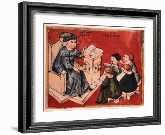 Bachelor Teaching His Pupils, C 15th-null-Framed Giclee Print