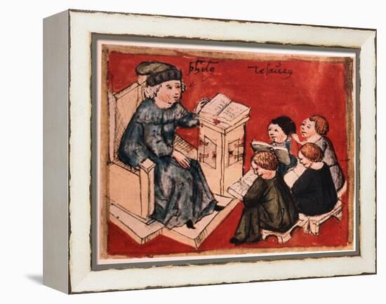 Bachelor Teaching His Pupils, C 15th-null-Framed Premier Image Canvas