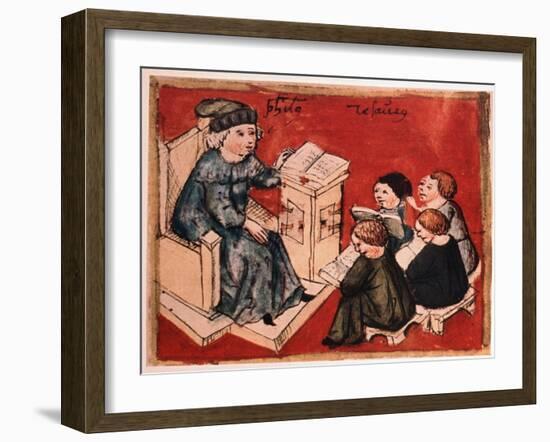 Bachelor Teaching His Pupils, C 15th-null-Framed Premium Giclee Print