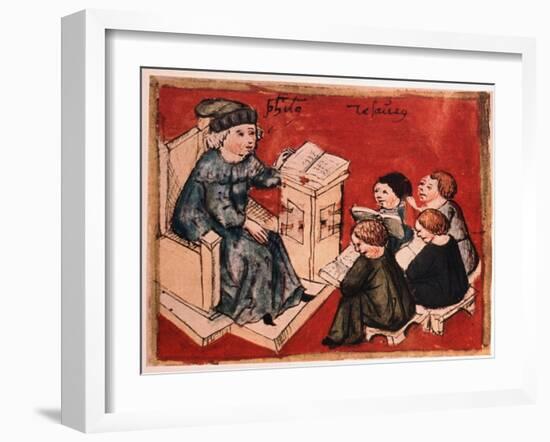 Bachelor Teaching His Pupils, C 15th-null-Framed Premium Giclee Print