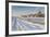 Back Country Road over Prairie at Natural Fort in Northern Colorado in Winter Scenery, a Road Sign-PixelsAway-Framed Photographic Print