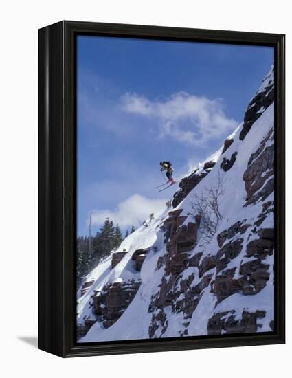 Back Country Skiing, Colorado, USA-Lee Kopfler-Framed Premier Image Canvas