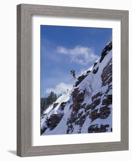 Back Country Skiing, Colorado, USA-Lee Kopfler-Framed Photographic Print