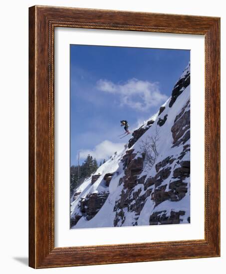 Back Country Skiing, Colorado, USA-Lee Kopfler-Framed Photographic Print