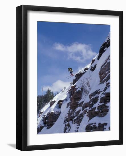 Back Country Skiing, Colorado, USA-Lee Kopfler-Framed Photographic Print