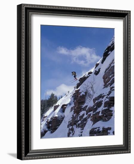 Back Country Skiing, Colorado, USA-Lee Kopfler-Framed Photographic Print