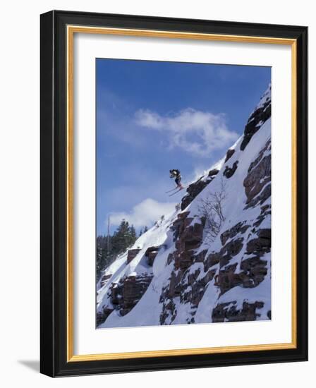 Back Country Skiing, Colorado, USA-Lee Kopfler-Framed Photographic Print