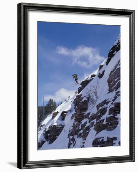 Back Country Skiing, Colorado, USA-Lee Kopfler-Framed Photographic Print