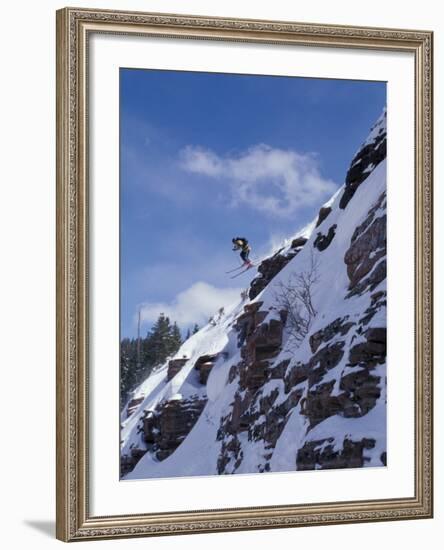 Back Country Skiing, Colorado, USA-Lee Kopfler-Framed Photographic Print