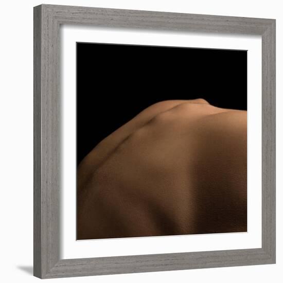 Back Curve Line. Detailed Texture of Human Female Skin. close up Part of Woman's Body. Skincare, Bo-master1305-Framed Photographic Print
