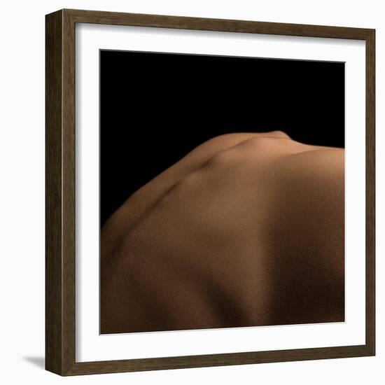 Back Curve Line. Detailed Texture of Human Female Skin. close up Part of Woman's Body. Skincare, Bo-master1305-Framed Photographic Print