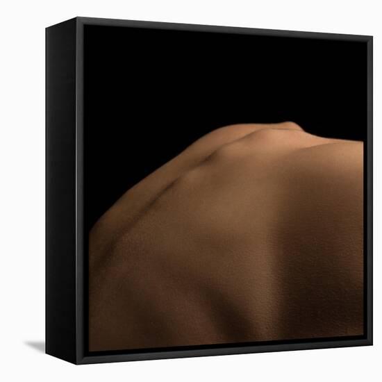 Back Curve Line. Detailed Texture of Human Female Skin. close up Part of Woman's Body. Skincare, Bo-master1305-Framed Premier Image Canvas