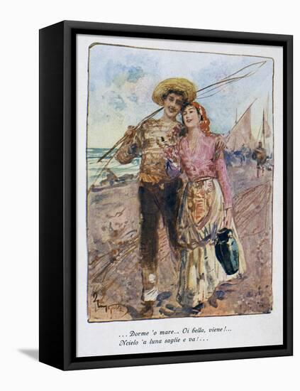 Back from Fishing by Pietro Scoppetta (1863-1920), Italy, 20th Century-Pietro Scoppetta-Framed Premier Image Canvas
