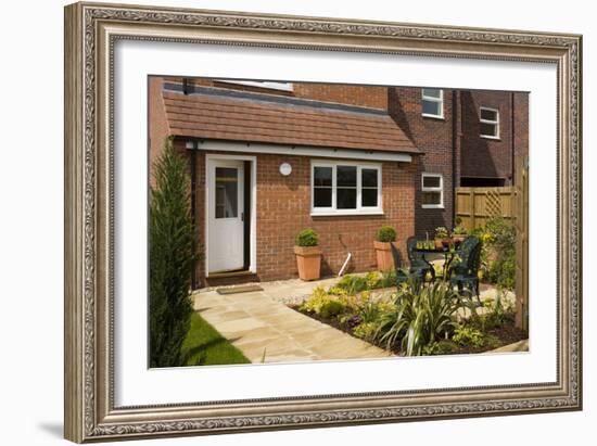 Back Garden of Mews Style Houses, Misterton and Retford, Nottinghamshire, UK-Martine Hamilton Knight-Framed Photo