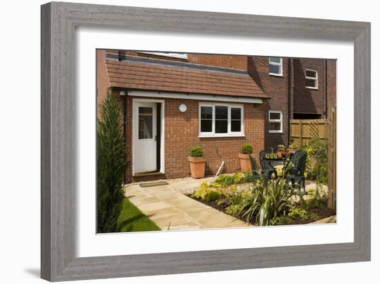 Back Garden of Mews Style Houses, Misterton and Retford, Nottinghamshire, UK-Martine Hamilton Knight-Framed Photo