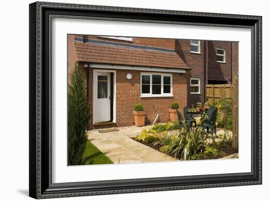 Back Garden of Mews Style Houses, Misterton and Retford, Nottinghamshire, UK-Martine Hamilton Knight-Framed Photo