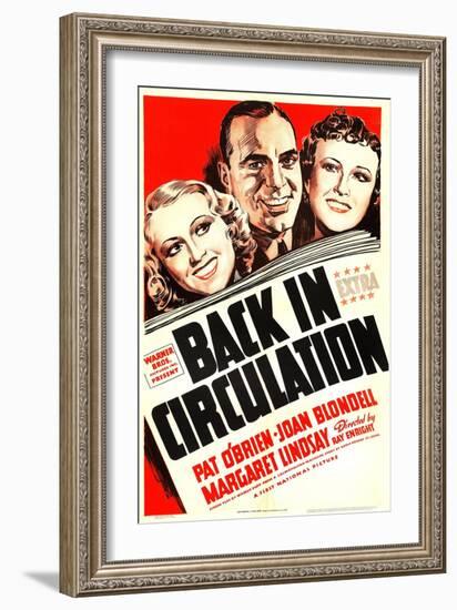 Back in Circulation, Joan Blondell, Pat O'Brien, Margaret Lindsay, 1937-null-Framed Art Print