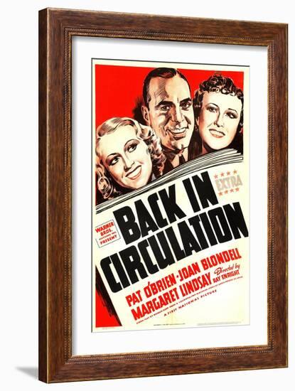 Back in Circulation, Joan Blondell, Pat O'Brien, Margaret Lindsay, 1937-null-Framed Art Print